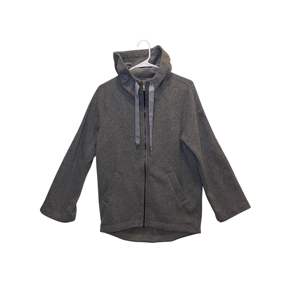 Lululemon On The Daily Hoodie Heather Medium Grey FullZip Sweatshirt Jacket Gold